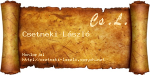 Csetneki László névjegykártya